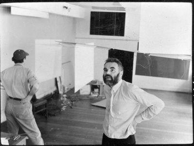 Photo of Victor Pasmore and Richard Hamilton installing 'an ...