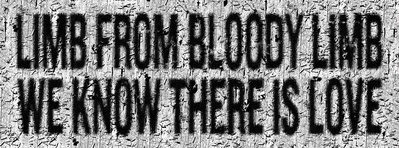Limb from bloody limb, we know there is love, 2013