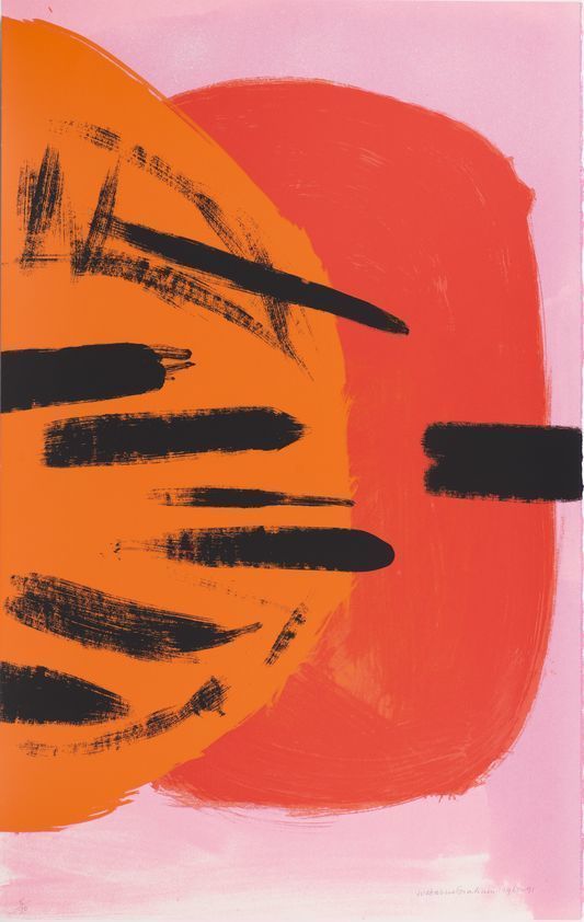 Orange and Red on Pink, 1991 by Wilhelmina Barns-Graham © Wilhelmina Barns-Graham Trust 2018. Photo: Bruce Pert Orange and Red on Pink, 1991