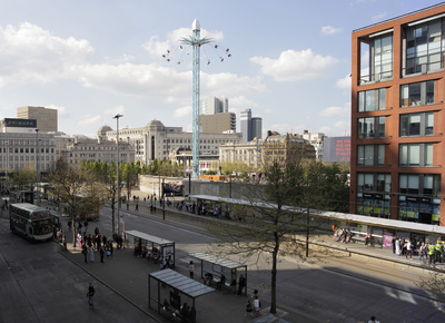 Piccadilly Gardens and terminus, Manchester, 2013