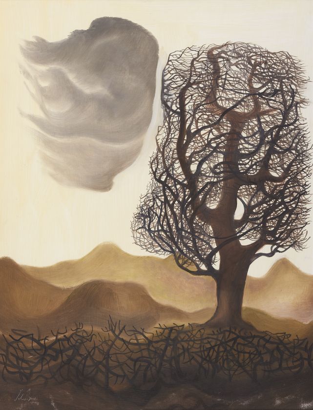 Tree, Cloud, Hedge, 2014 by John Byrne © John Byrne. All Rights Reserved, DACS/Artimage 2018. Image courtesy of The Fine Art Society, Edinburgh Tree, Cloud, Hedge, 2014