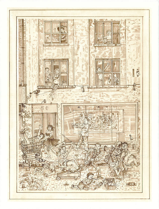 A Redchurch Street Rakes Progress 4, 2009 by Adam Dant © Adam Dant. All Rights Reserved, DACS/Artimage 2018 A Redchurch Street Rakes Progress 4, 2009