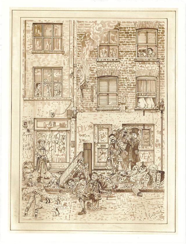 A Redchurch Street Rakes Progress 5, 2009 by Adam Dant © Adam Dant. All Rights Reserved, DACS/Artimage 2018 A Redchurch Street Rakes Progress 5, 2009