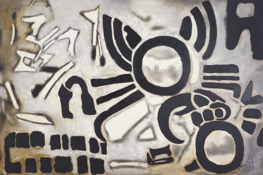 Sun Hieroglyph (Olmec-Maya), 1982 by Aubrey Williams © Estate of Aubrey Williams. All rights reserved, DACS/Artimage 2018 Sun Hieroglyph (Olmec-Maya), 1982