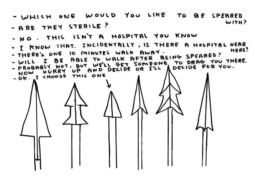 Untitled (Spears), 2006 by David Shrigley © David Shrigley. All Rights Reserved, DACS/Artimage 2018 Untitled (Spears), 2006