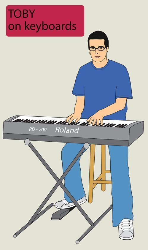 Going South Toby on keyboards, 2003 by Janette Parris © Janette Parris. All Rights Reserved, DACS/Artimage 2018 Going South Toby on keyboards, 2003