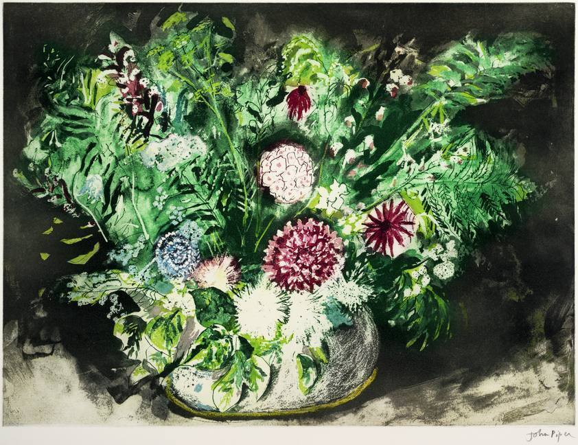 Dahlias and Ferns, 1987 by John Piper © The Piper Estate / DACS/Artimage 2018. Photo: Luke Piper Dahlias and Ferns, 1987