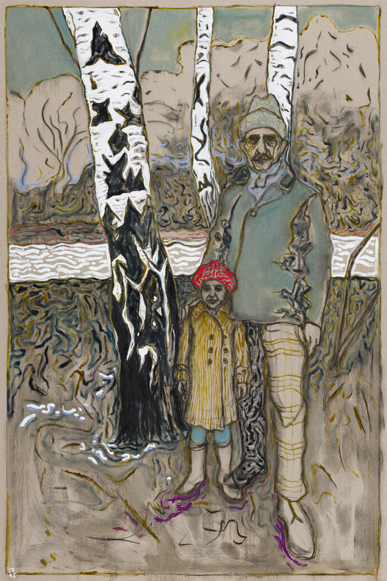 three birch trees, 2015 by Billy Childish © Billy Childish. All Rights Reserved, DACS/Artimage 2018 three birch trees, 2015