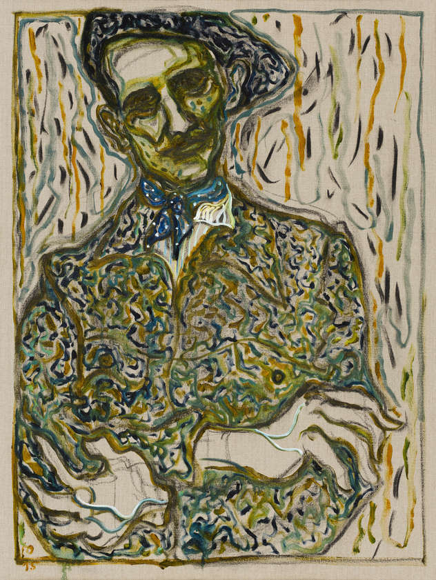 self portrait under mammoth tree, aachen, 2015 by Billy Childish © Billy Childish. All Rights Reserved, DACS/Artimage 2018. Photo: Rikard Osterlund self portrait under mammoth tree, aachen, 2015