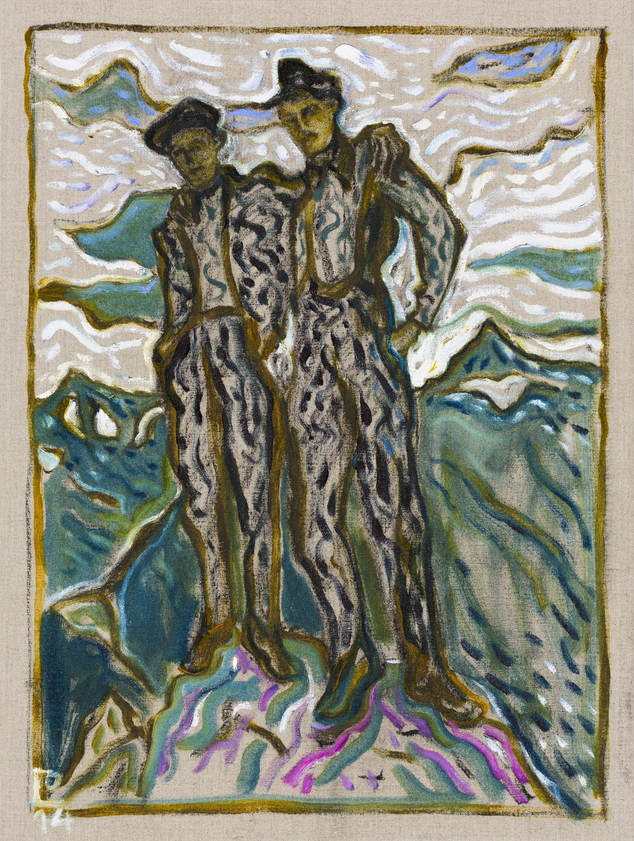 father and son at segantinis hut version, 2014 by Billy Childish © Billy Childish. All Rights Reserved, DACS/Artimage 2018. Photo: Rikard Osterlund father and son at segantinis hut version, 2014