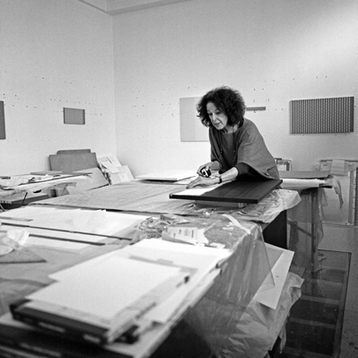 Tess Jaray, studio, London, 2015