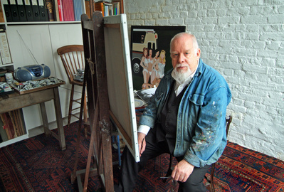 Sir Peter Blake, studio, London, 2005