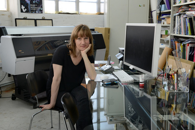 Fiona Rae, studio, London, 2013