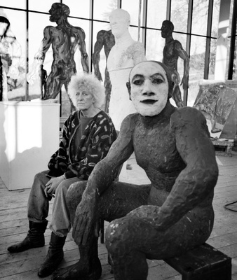 Dame Elisabeth Frink, studio, Dorset, 1990