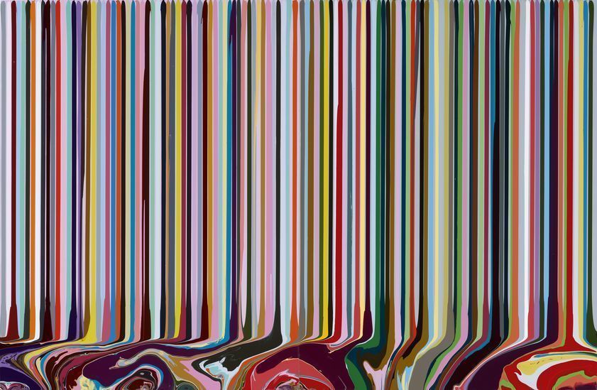 Puddle Painting: Pale Lilac/Grey, 2010 by Ian Davenport © Ian Davenport. All Rights Reserved, DACS/Artimage 2018 Puddle Painting: Pale Lilac/Grey, 2010