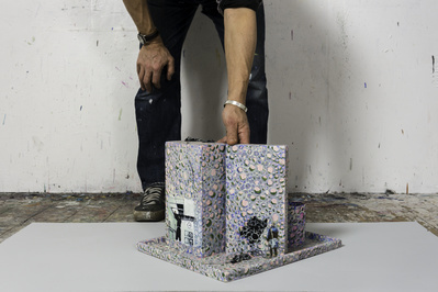 (the artist in studio with) The Inspection, 2015