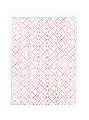 Vermilion on Lead Line (Ink on Paper series), 2017