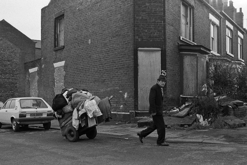 Scrap collector, Sheffield, March 1981 by Martin Jenkinson © Martin Jenkinson Image Library. All rights reserved. DACS/Artimage 2018 Scrap collector, Sheffield, March 1981