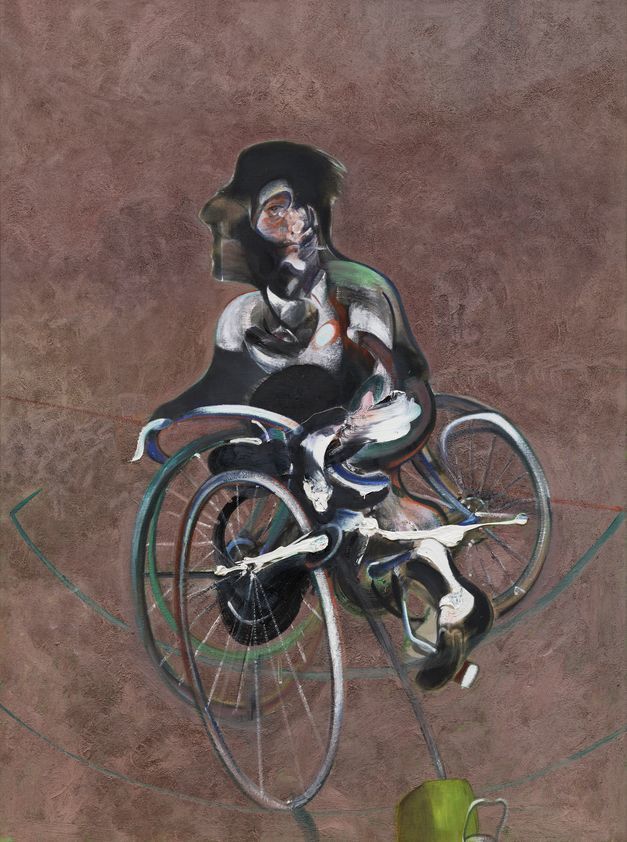 Portrait of George Dyer Riding a Bicycle, 1966 by Francis Bacon © The Estate of Francis Bacon. All rights reserved, DACS/Artimage 2018. Photo: Prudence Cuming Associates Ltd Portrait of George Dyer Riding a Bicycle, 1966