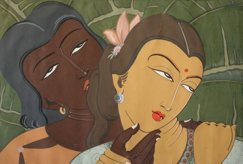 The Couple, 1944-47 by Anwar Jalal Shemza © The Estate of Anwar Jalal Shemza. All rights reserved, DACS/Artimage 2018 The Couple, 1944-47