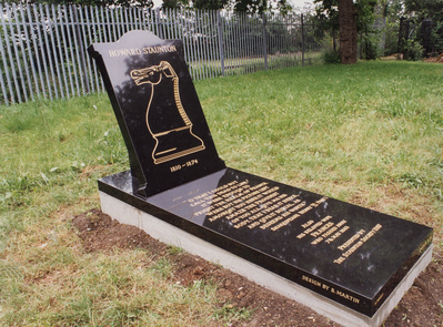 Headstone for Howard Staunton, 1997