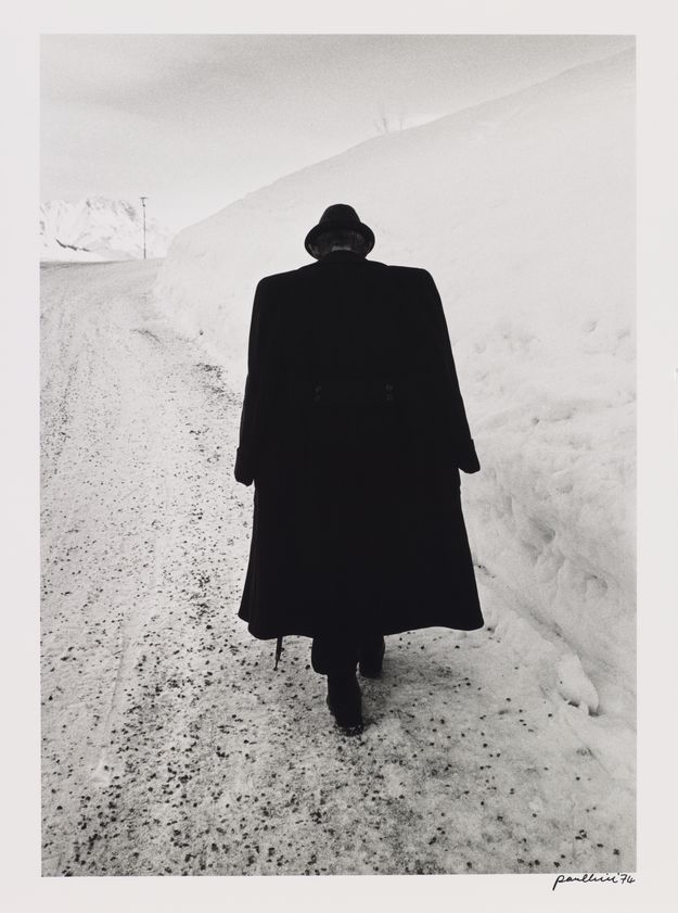 Man against snow, Austria, 1974 by Paul Hill © Paul Hill. All Rights Reserved, DACS/Artimage 2018. Image: © Arts Council Collection, Southbank Centre Man against snow, Austria, 1974