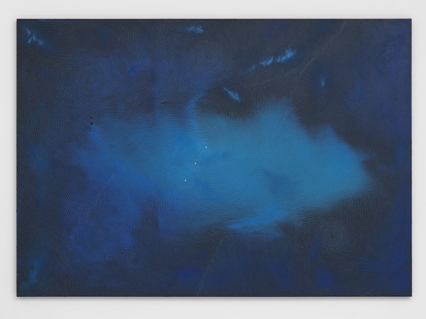 Blue Hour, 2017 by Shirazeh Houshiary © Shirazeh Houshiary. All rights reserved, DACS/Artimage 2018. Photo: Dave Morgan Blue Hour, 2017