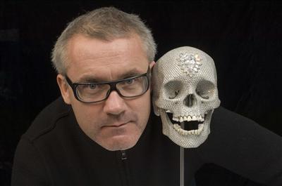 Portrait of Damien Hirst with For the Love of God, 2007
