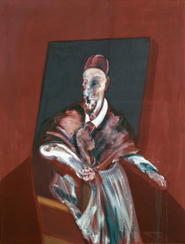 Seated Figure (Red Cardinal), 1960 by Francis Bacon © The Estate of Francis Bacon. All rights reserved, DACS/Artimage 2018. Photo: Prudence Cuming Associates Ltd Seated Figure (Red Cardinal), 1960