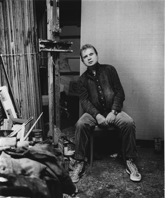 Francis Bacon in his 7 Reece Mews Studio, c. 1970s