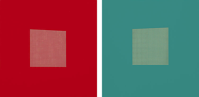 After Malevich 3 & 10 pair, 2012 by Tess Jaray © Tess Jaray. All Rights Reserved, DACS/Artimage 2018. Photo: Sam Roberts After Malevich 3 & 10 pair, 2012