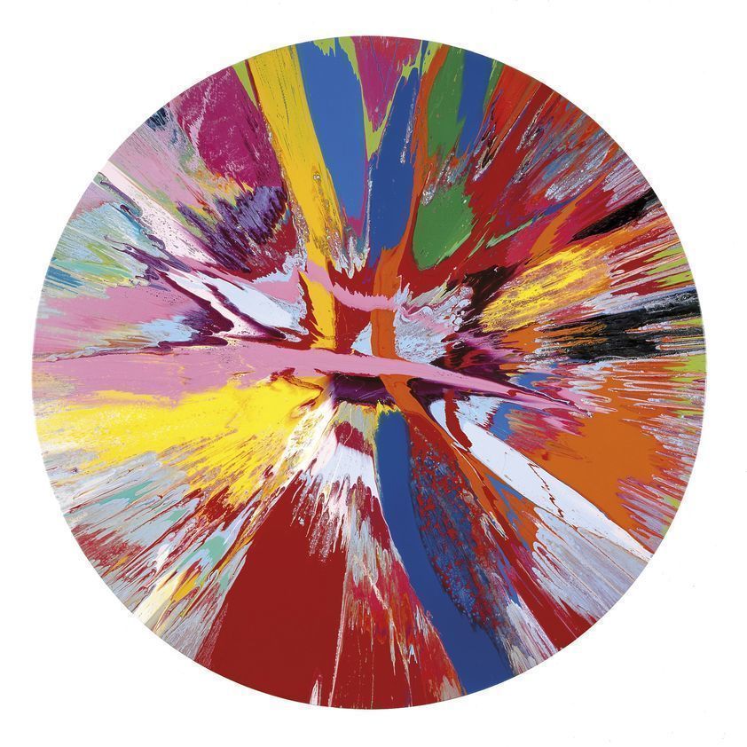 Beautiful, amore, gasp, eyes going into the top of the head and fluttering painting, 1997 by Damien Hirst © Damien Hirst and Science Ltd. All rights reserved, DACS/Artimage 2018. Photo: Prudence Cuming Associates Ltd Beautiful, amore, gasp, eyes going into the top of the head and fluttering painting, 1997