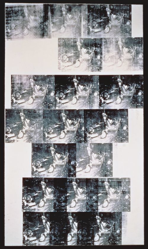 White Disaster (White Car Crash 19 Times), 1963 by Andy Warhol © The Andy Warhol Foundation for the Visual Arts, Inc. / DACS/Artimage 2018 White Disaster (White Car Crash 19 Times), 1963