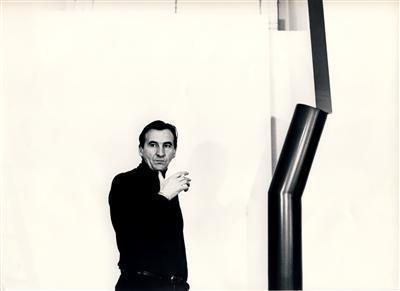 William Turnbull with Sculpture, 1966