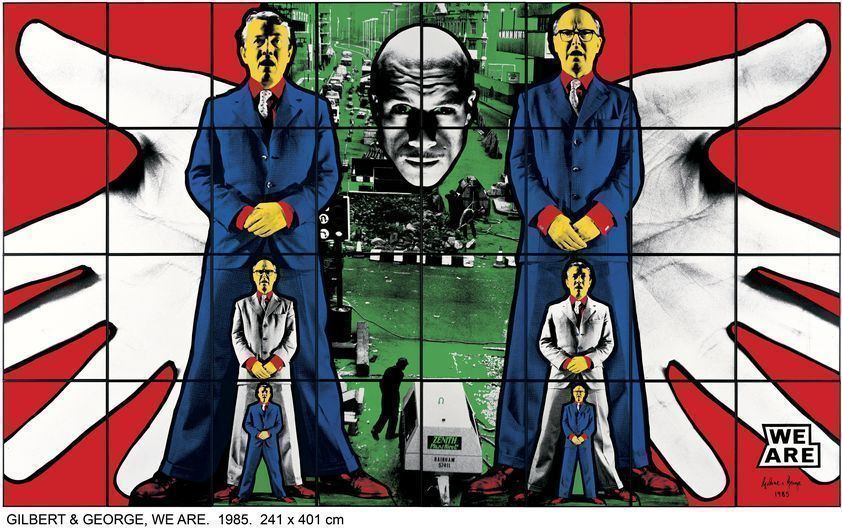 WE ARE, 1985 by Gilbert and George © Gilbert & George. All Rights Reserved, DACS/Artimage 2018. Photo: Gilbert and George Studio WE ARE, 1985