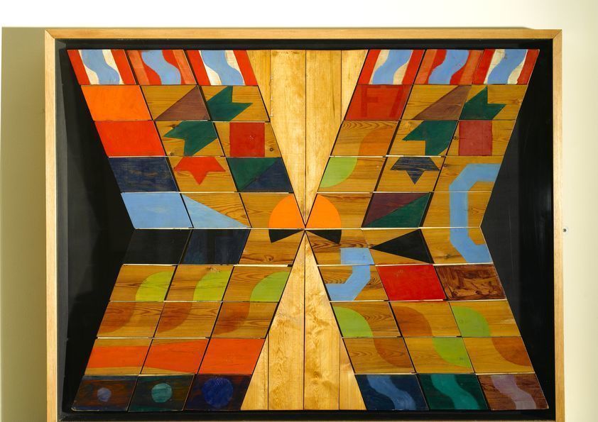 Space Trophy, 1961-62 by Joe Tilson © Joe Tilson. All Rights Reserved, DACS/Artimage 2018. Image: © Arts Council Collection, Southbank Centre Space Trophy, 1961-62