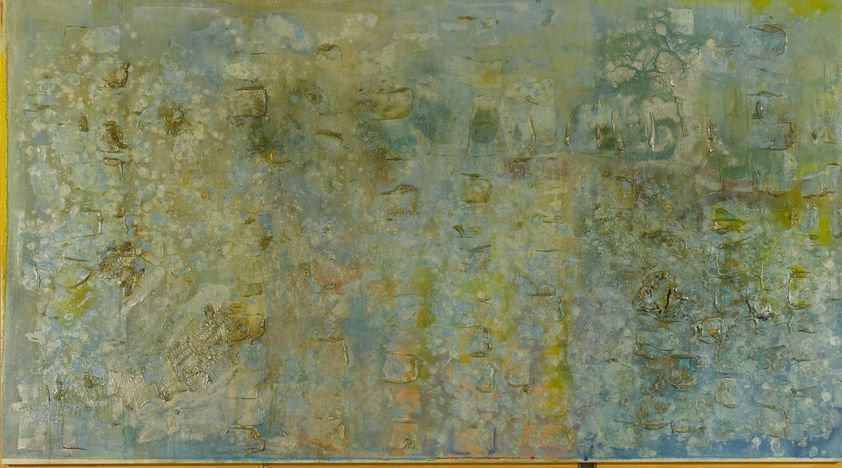Great Thames IV, 1988-1989 by Frank Bowling © Frank Bowling. All Rights Reserved, DACS/Artimage 2018. Image: © Arts Council Collection, Southbank Centre Great Thames IV, 1988-1989