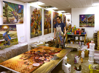 The artist in his studio, May 2013